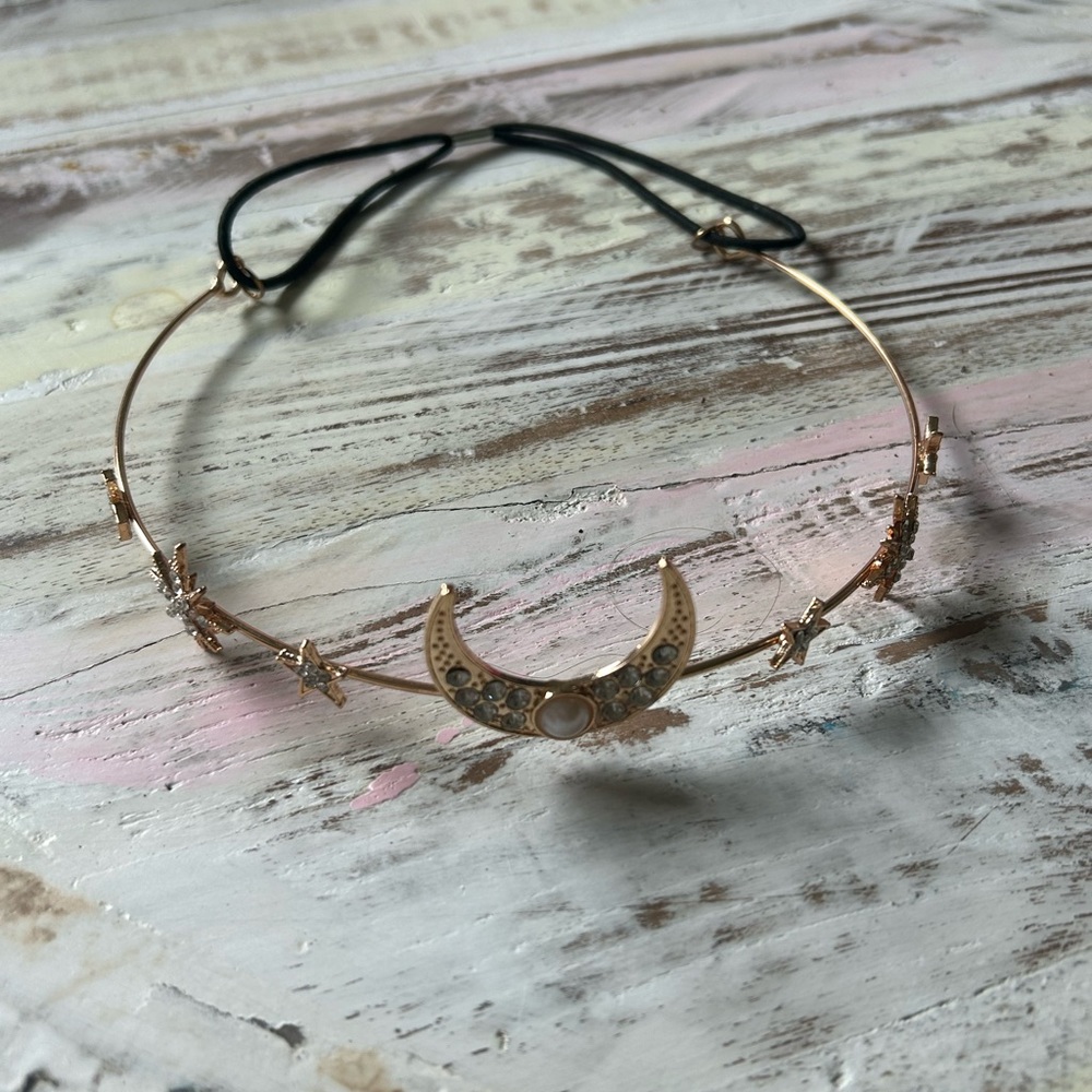 Gold Hair Accessorie/crown moon and stars
